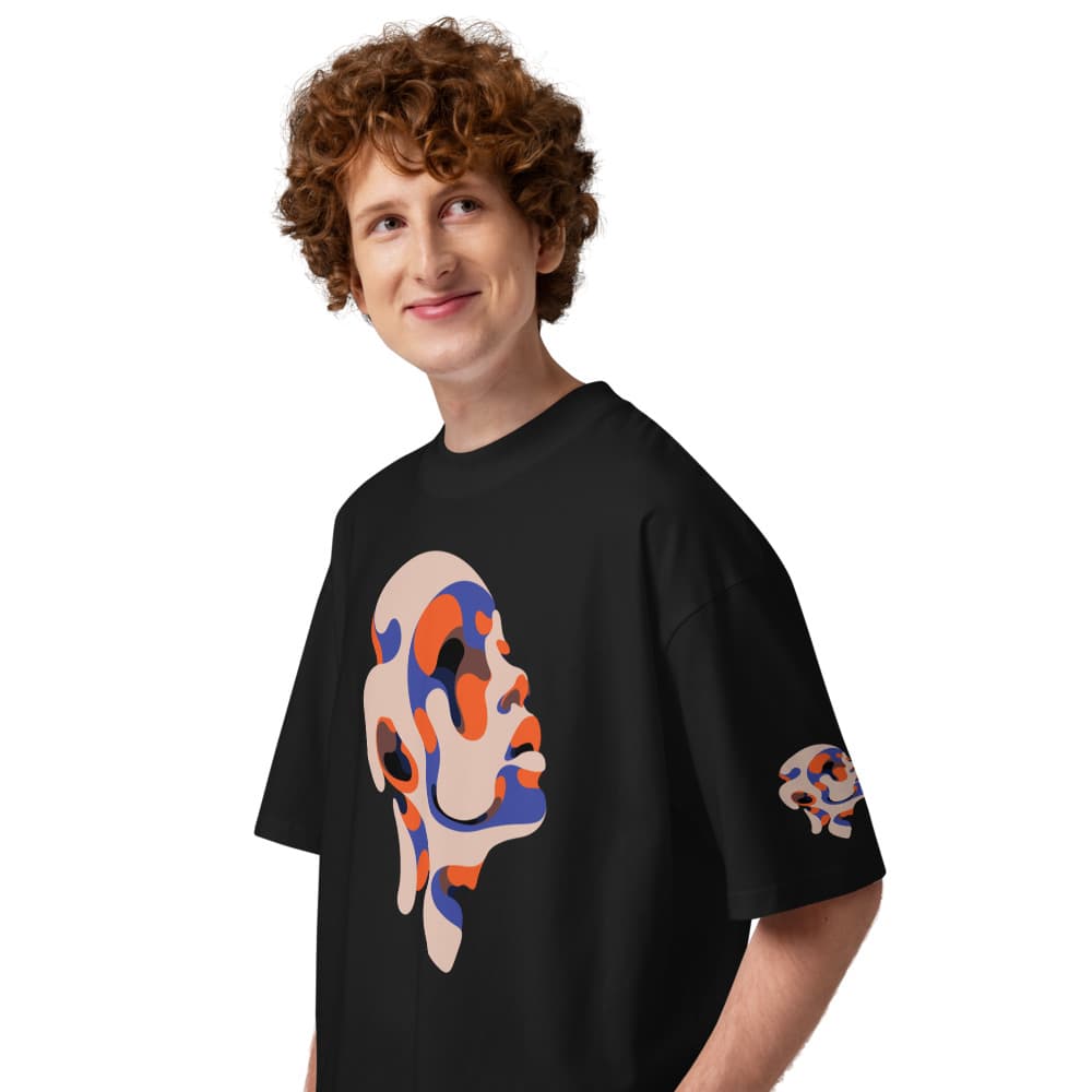 Unisex organic oversized high neck t-shirt